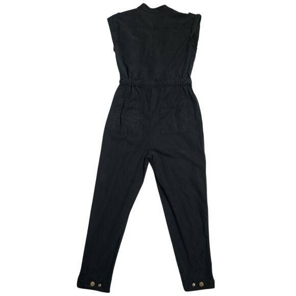 Anthropologie Halsey Utility Jumpsuit Womens Size M Black Boiler Mechanic Alt - Picture 2 of 9